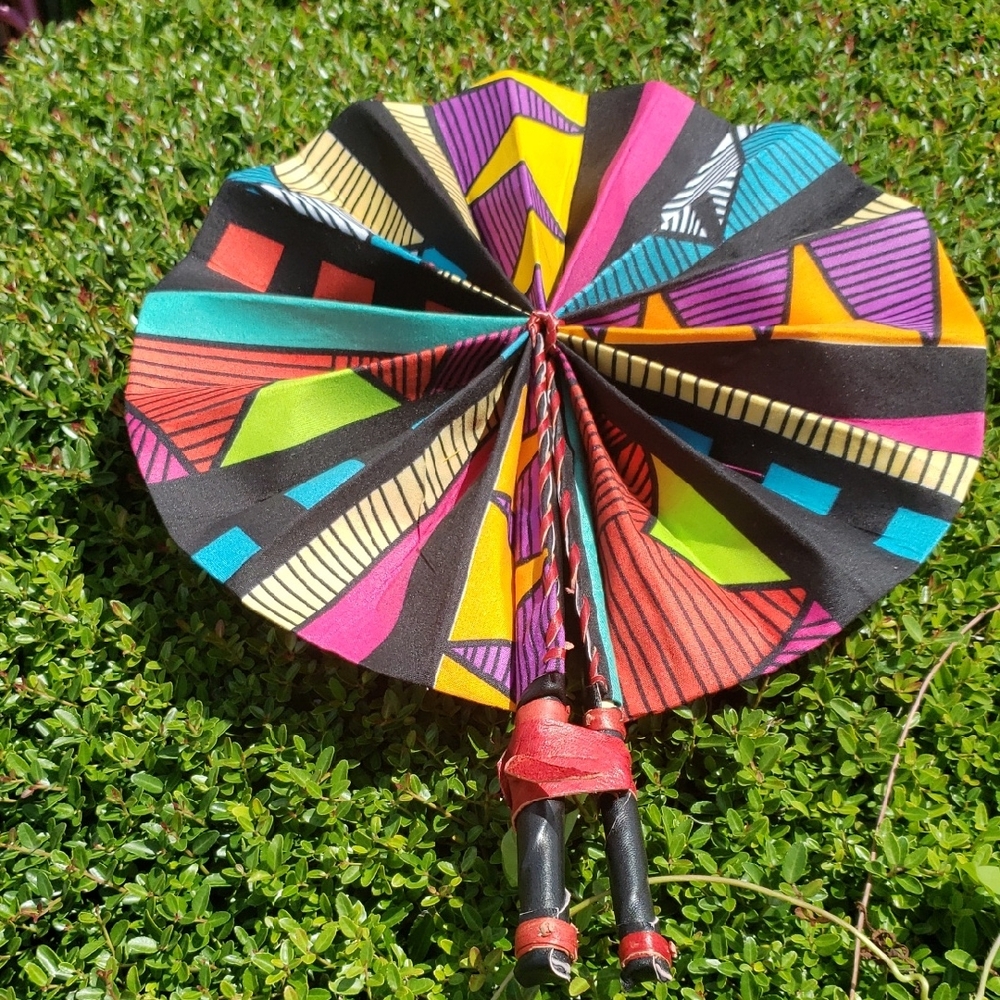 Colorful Geometric Folding Hand Fan